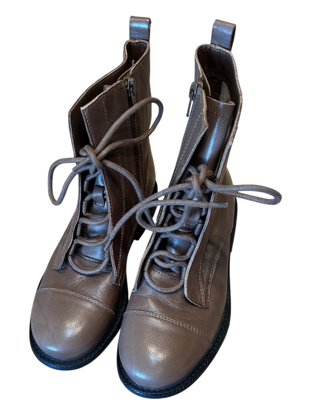 Chelsea & Violet pecan leather Lace-Up Combat Boots, size 6.5 M
